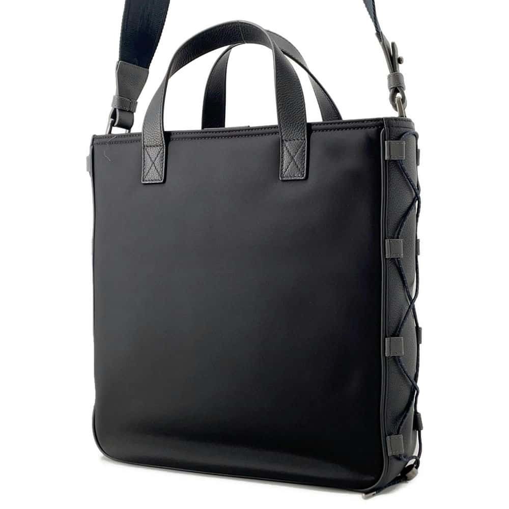 Christian Dior Sacai Collaboration Saddle Tote Bag Black View 2